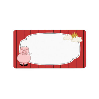 Cute Pink Pig Label