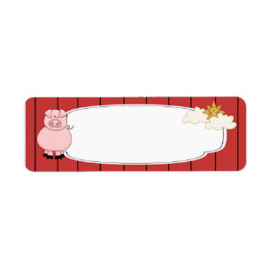 Cute Pink Pig Label