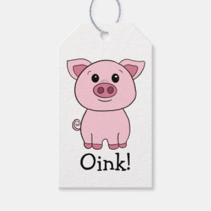 Cute Pink Pig Oink! Farm Animal Gift Tags