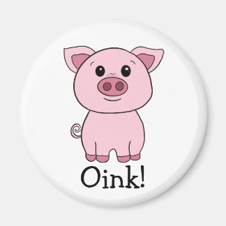 Cute Pink Pig Oink! Farm Animal Magnet