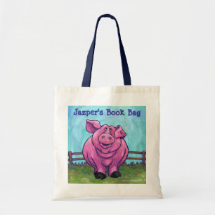 Cute Pink Pig Personalized Book Bag