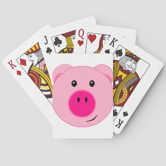 Cute Pink Pig Playing Cards (Back)