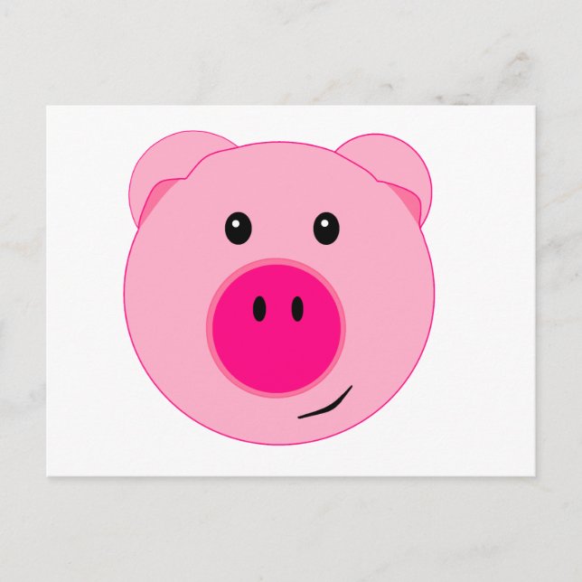 Cute Pink Pig Postcard (Front)