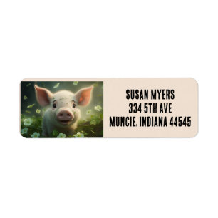 CUTE PINK PIG RETURN ADDRESS LABELS