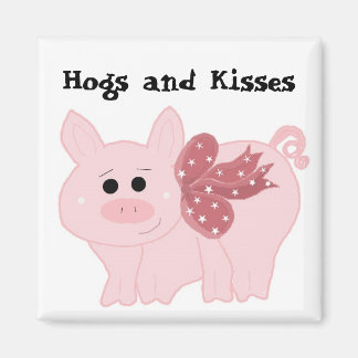 Cute Pink Pig with Funny Saying Magnet
