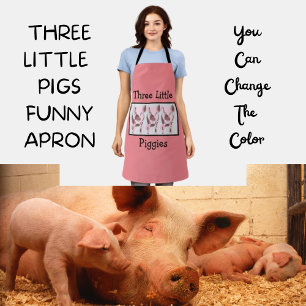 Cute Pink Pigs Kitchen  Apron