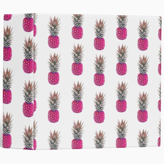 Cute Pink Pineapple Pattern Binder (Front/Spine)