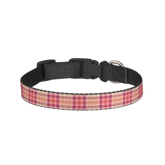 Cute pink plaid collar
