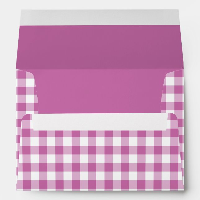 Cute Pink Plaid Pattern Envelope (Back (Bottom))