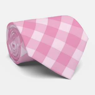 Cute pink plaid pattern tie