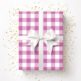 Cute Pink Plaid Pattern Wrapping Paper