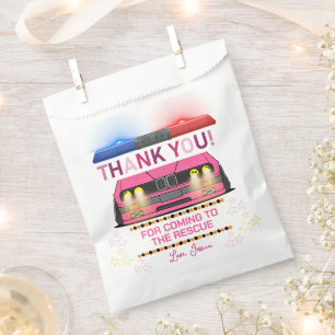 Cute pink Police Girl Birthday Party Favour Bag