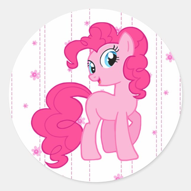 Cute Pink Pony Stickers for Little Girls (Front)