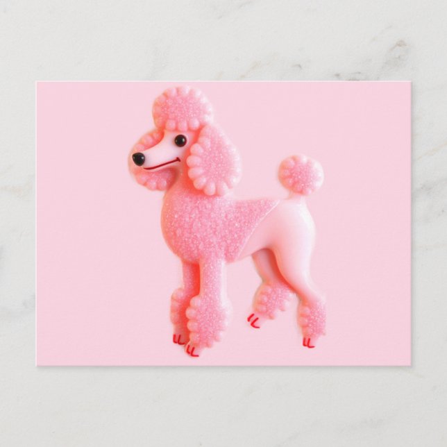 Cute Pink Poodle Postcard (Front)