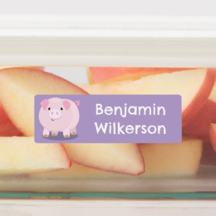 Cute pink pot bellied pig cartoon personalized