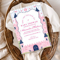 Cute Pink Princess Castle Baby Shower