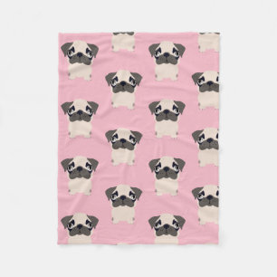 Cute Pink Pug Blanket