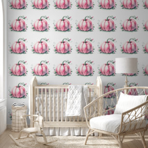 Cute Pink Pumpkin Pattern Wallpaper