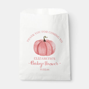 Cute Pink Pumpkin Thank You Baby Shower Favour Bag