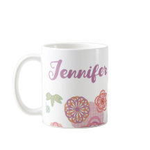 Cute Pink Purple Bloom Flowers With Script Name