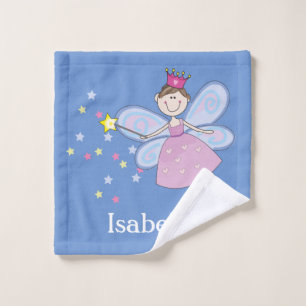 Cute Pink Purple Blue Fairy Cartoon Personalized Wash Cloth