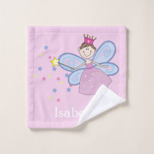 Cute pink purple blue fairy cartoon personalized wash cloth