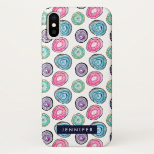Cute pink purple blue geode pattern personalized Case-Mate iPhone case
