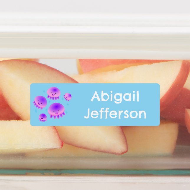 Cute pink purple jellyfish kawaii personalized (Affixed)