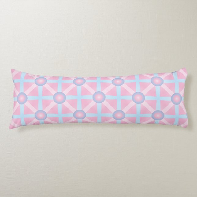 Cute Pink, Purple & Light Blue Pattern Body Pillow (Front)