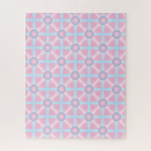 Cute Pink, Purple & Light Blue Pattern Jigsaw Puzzle