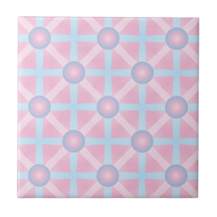 Cute Pink, Purple & Light Blue Pattern Tile