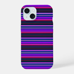 Cute pink purple stripes iPhone 15 case