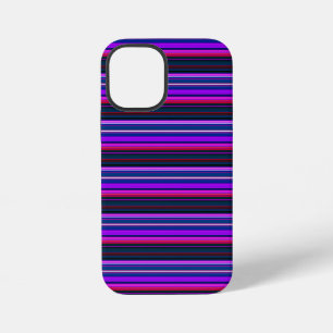Cute pink purple stripes iPhone 12 mini case