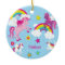 Cute Pink Purple Unicorns and Rainbows Christmas