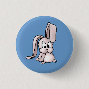 Cute Pink Rabbit Cartoon 1 Inch Round Button