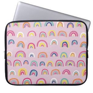 Cute pink rainbow pattern laptop sleeve