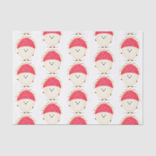 Cute pink rambutan cartoon illustration tissue paper