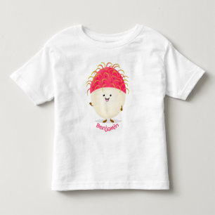 Cute pink rambutan cartoon illustration toddler t-shirt