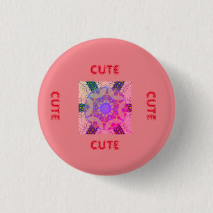 cute PINK _RED 1 Inch Round Button