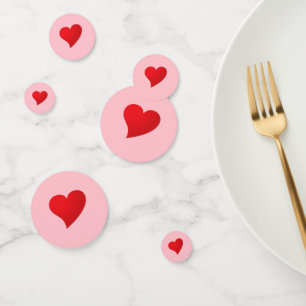 Cute pink red big heart modern girly Valentine’s Confetti
