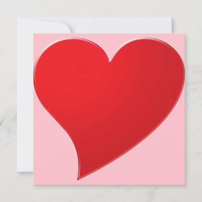 Cute pink red big heart modern Valentine's card (Front)