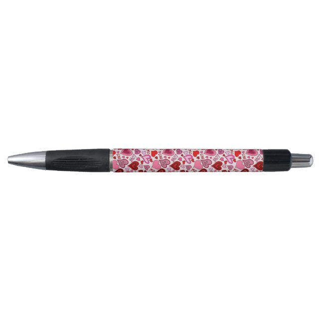 Cute Pink Red Hearts Blush Love Pattern Pen (Front)