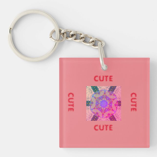 cute PINK _RED  Keychain (Front)