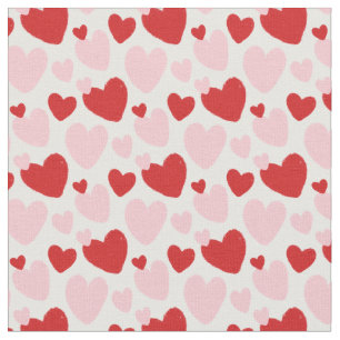 Cute Pink Red Speckled Heart Pattern Fabric