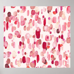 Cute Pink Red Spots Seamless Poster