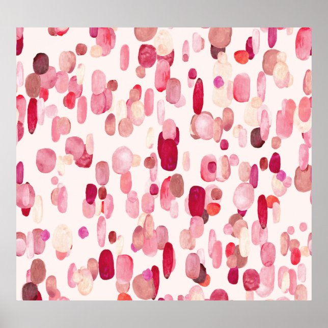 Cute Pink Red Spots Seamless Poster (Front)