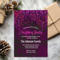 Cute Pink Red Unicorn Glitter Drips Christmas