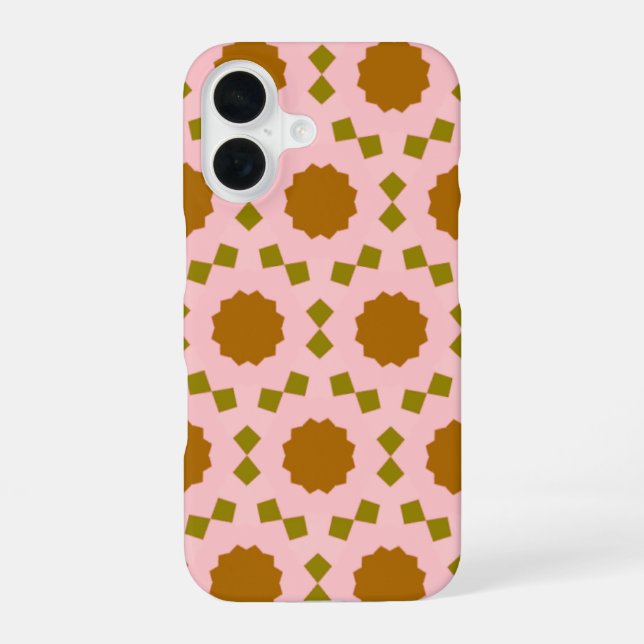 Cute Pink Retro Geometric Pattern Phone Case (Back)