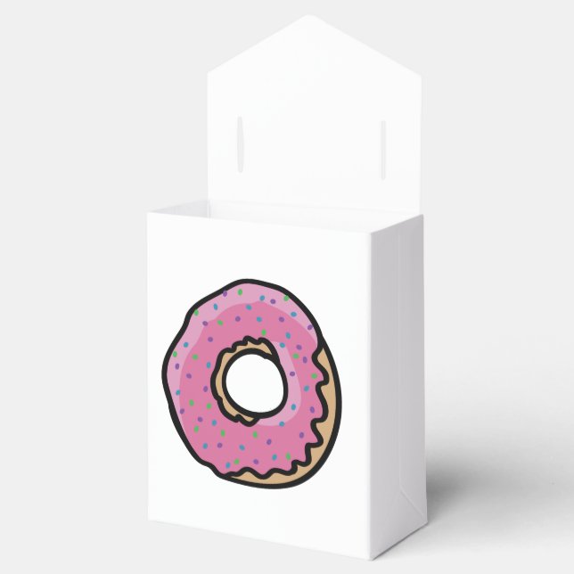 Cute pink retro  sprinkles doughnut favor box (Opened)