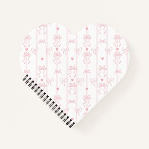 Cute Pink Ribbon & Bow Pattern Notebook